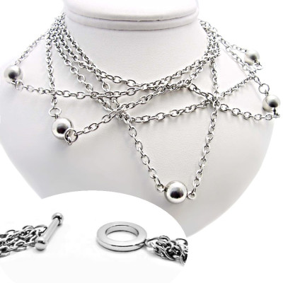 Ocelový Náhrdelník EXEED - Balls and chains (1235)