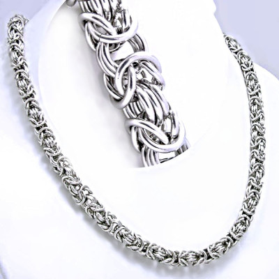 Ocelový náhrdelník - Byzantská / Královská vazba / King´s Chain (1072)