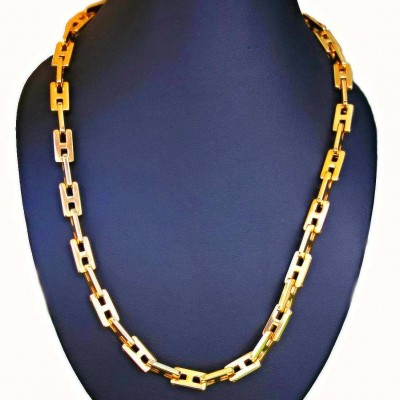 Ocelový náhrdelník EXEED - Řětěz / Zlacený IPG (P043)