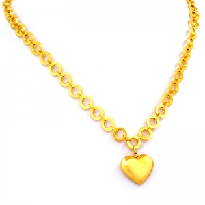 Ocelový náhrdelník EXEED - Srdce / Heart / Gold pl.(737802)