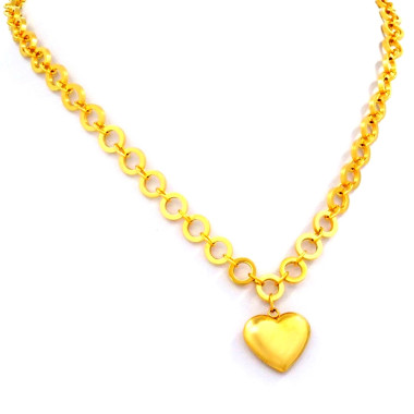 Ocelový náhrdelník EXEED - Srdce / Heart / Gold pl.(737802)