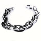 Ocelový náramek - Řetěz / Černá Keramika (V025)