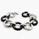 Ocelový náramek - Elegantní kruhy / Shiny / Black (678)