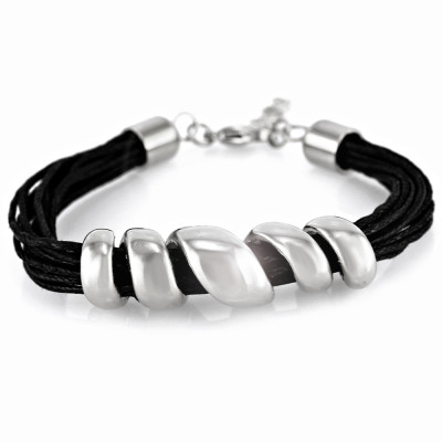 Ocelový náramek - Black / shiny steel (7979)