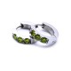 Ocelové náušnice EXEED - Kroužky 1,3 cm / 3 zelené Kameny (6825)