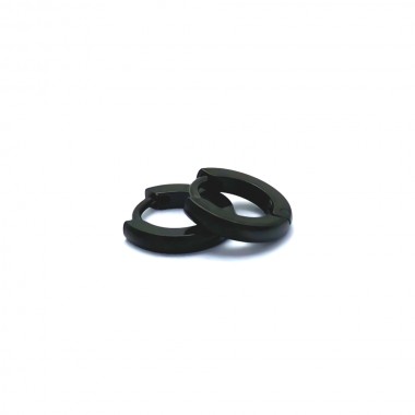 Ocelové náušnice EXEED - Kroužky / Černé 1,1 cm (42031)