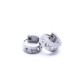Ocelové náušnice - Kroužky 1 cm / 3 Bílé Kameny (40205)