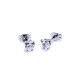 Ocelové Náušnice - Bílé Srdíčka / Crystals / white 4 mm
