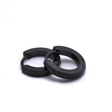 Ocelové náušnice EXEED - Kroužky / Černé 1,3 cm (240440)