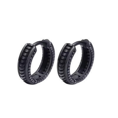 Ocelové Náušnice - kroužky / Alien Black 1,4 cm (2026)