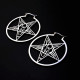 Ocelové náušnice - Kruhy 4 cm/ Lesk / Pentagram Baphomet /2023