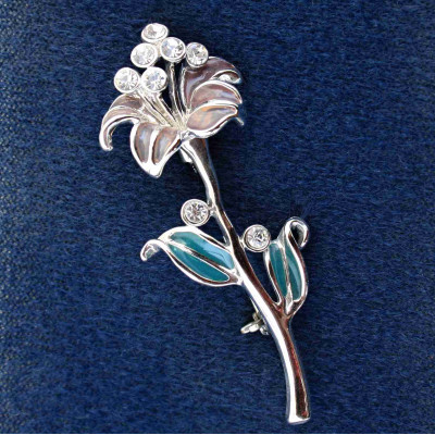 Brož - Flower Swarovski comp. (09/217001)
