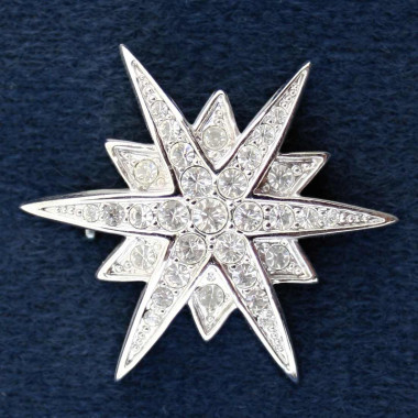 Brož - White star Swarovski comp. (09/227114)