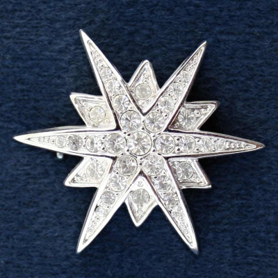 Brož - White star Swarovski comp. (09/227114)