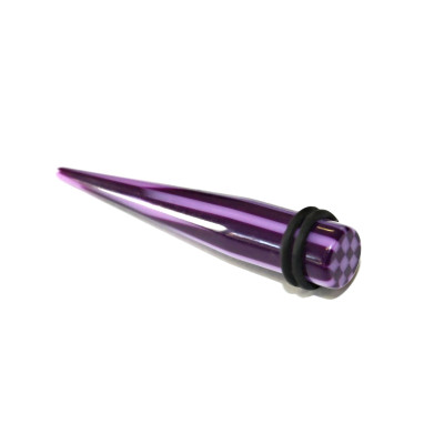 Roztahovák Bioplastový - Fialová Šachovnice (10mm)