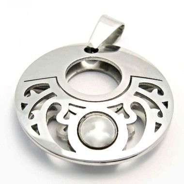 Ocelový přívěsek EXEED - Leštěný Kruh s Kuličkou / Circle / Ball (3414)