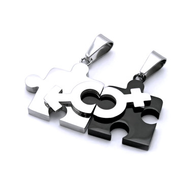 Ocelový přívěsek - Lámací puzzle pro dva (40476)