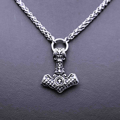 Ocelový Náhrdelník - Thorovo Kladivo / Mjolnir / Malé (025)