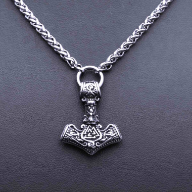 Ocelový Náhrdelník - Thorovo Kladivo / Mjolnir / Malé (025)