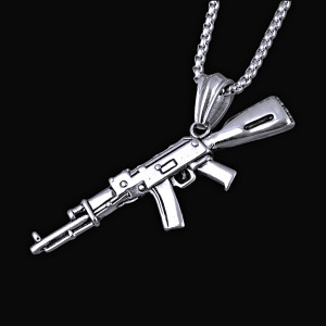Ocelový přívěsek - Samopal AK47 (026)