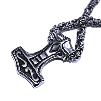 Ocelový přívěsek - Thorovo Kladivo / Thors Hammer Mjolnir (016)