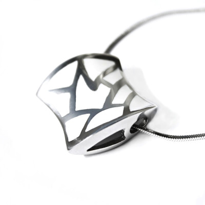 Ocelový přívěsek - BÍLÁ MOZAIKA / WHITE MOSAIC (6565)