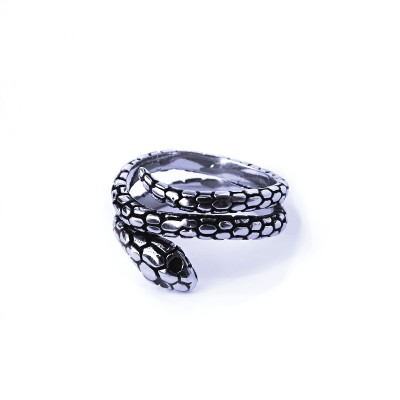 Ocelový prsten - had / Snake (022)