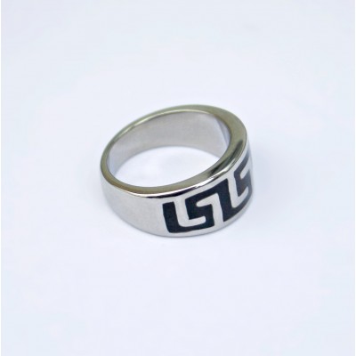 Ocelový prsten Black Greek I.