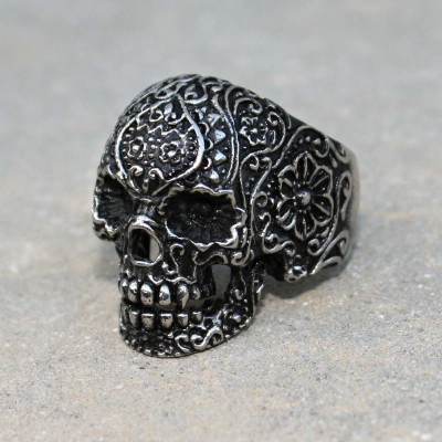 Ocelový prsten  - Lebka / Morte Skull I.