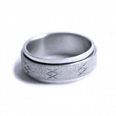Ocelový prsten - Spinning SB.Ornament 003