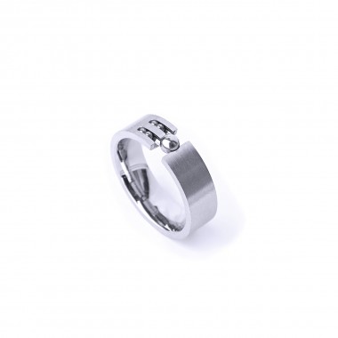Ocelový prsten -  Mat / Kuličky / Lesk (021)