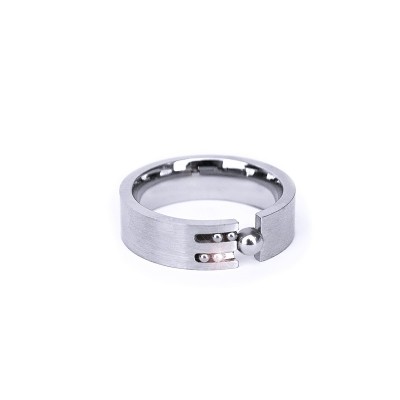 Ocelový prsten -  Mat / Kuličky / Lesk (021)