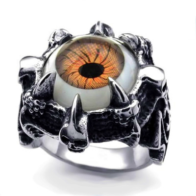 Ocelový prsten - Hnědé Oko / EVIL EYE / Brown (015-1)