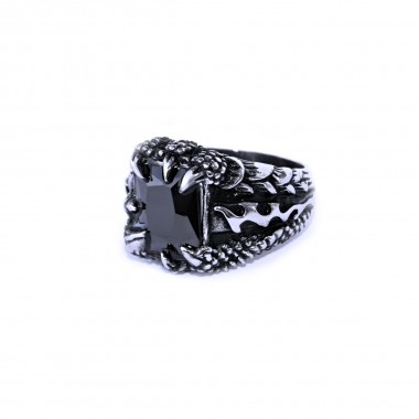 Ocelový prsten - Dračí pařát / Černý kámen / Dragon Claw / Black Stone 2020