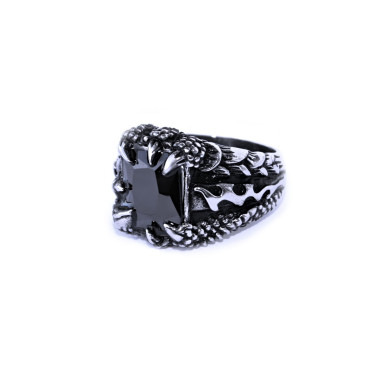 Ocelový prsten - Dračí pařát / Černý kámen / Dragon Claw / Black Stone 2020