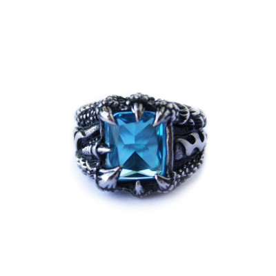 Ocelový prsten - Dračí pařát / Modrý kámen / Dragon Claw / Blue Stone 2020