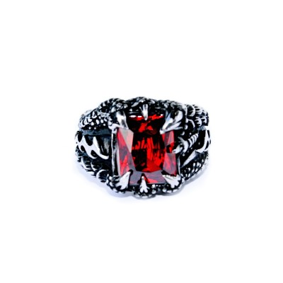 Ocelový prsten - Dračí pařát / Červený kámen / Dragon Claw / Red Stone 2020