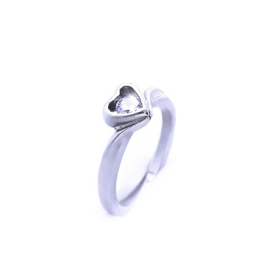 Ocelový prsten Exeed - Srdce / Kamínek (240783)