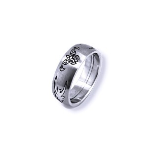 Ocelový prsten - Bull / Vytlačovací ornament (2144)