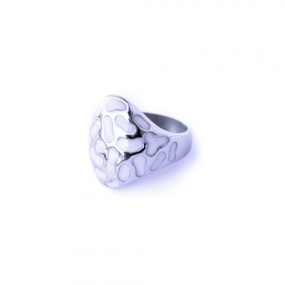 Ocelový prsten - Exeed bílá mozaika / White (3471)