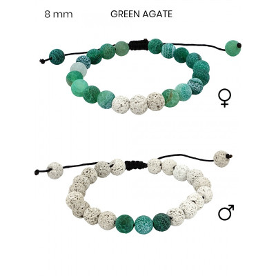 Náramek pro něj a pro ni - green agate 24449304