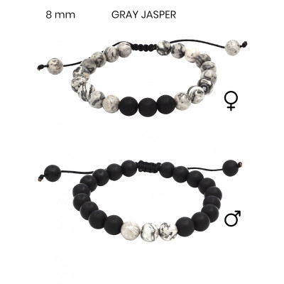 Náramek pro něj a pro ni - gray jasper 24449301