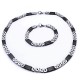 Ocelový náhrdelník + náramek Královská Vazba / Černá / Ocel 0,8 cm (9032)