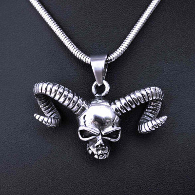 Ocelový přívěsek + řetízek - Ďábel / Devil / Hádě / Snake Chain 3 mm 