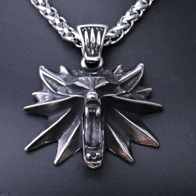 Ocelový Přívěsek - Vlčí amulet / Wolf Amulet + Řetízek Celtic (21)