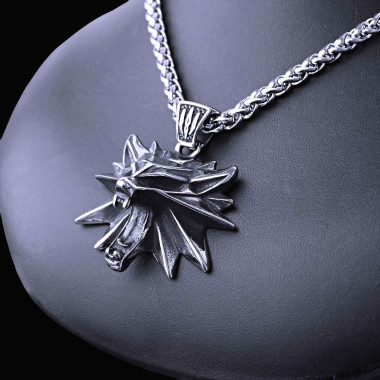 Ocelový Přívěsek - Vlčí amulet / Wolf Amulet + Řetízek Celtic (21)