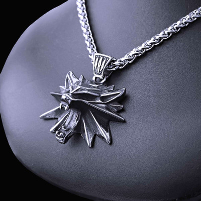 Ocelový Přívěsek - Vlčí amulet / Wolf Amulet + Řetízek Celtic (21)