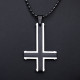 Ocelový přívěsek s řetízkem- Obrácený kříž / Shiny / Black 021