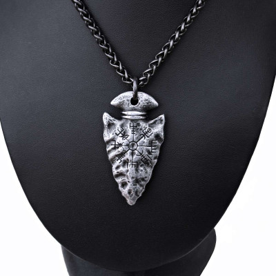 Ocelový náhrdelník - Odinovo Kopí / Vegvisir Symbol (2020) 