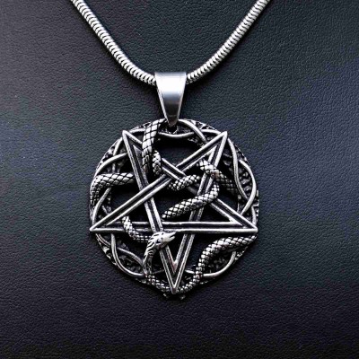 Ocelový Náhrdelník - Ďábelský pentagram / Satanic / Snake 2023